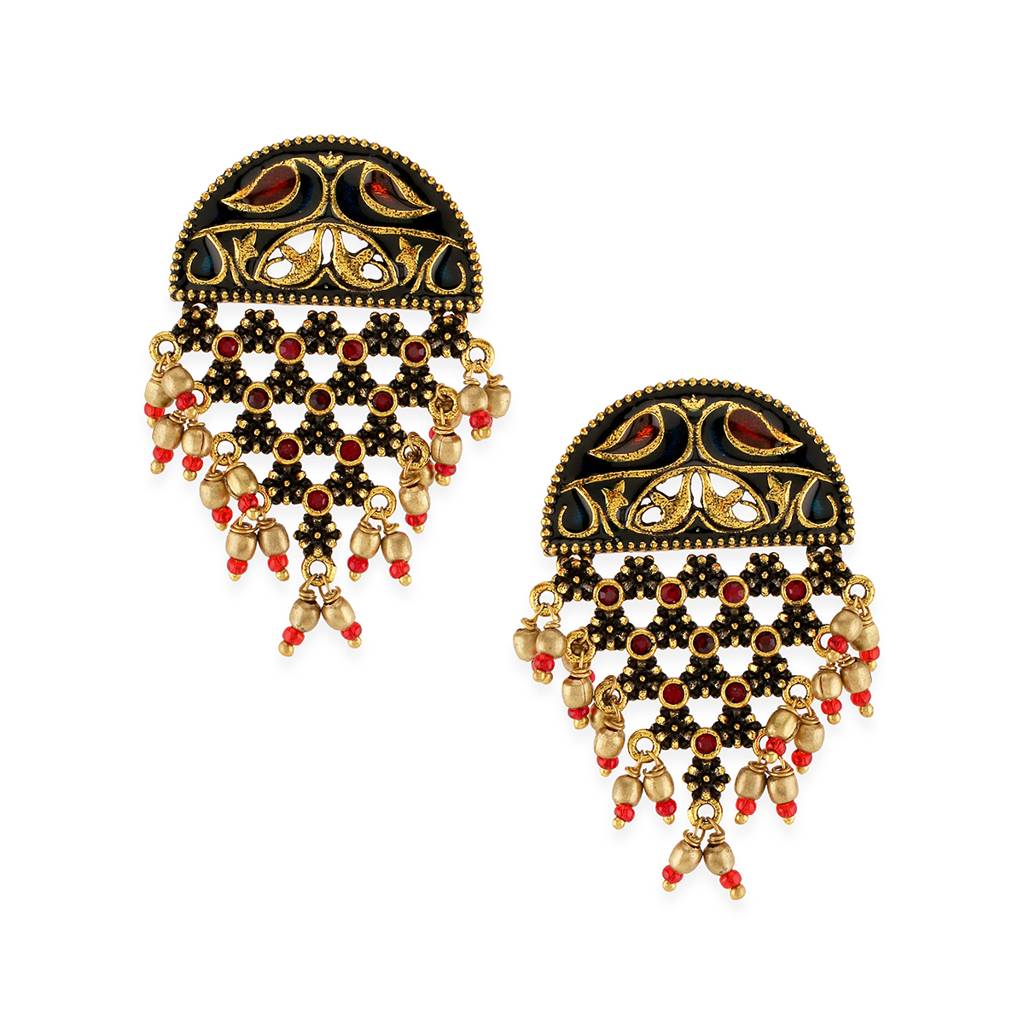 Arabian Nights Antique Gold Round Brass Jewellery Set : 8905124424102
