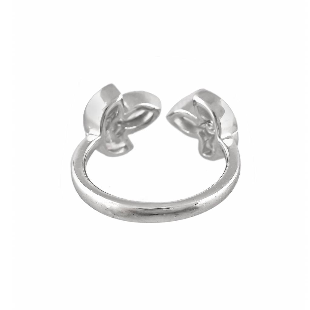 Valentine'S Day Sterling Silver Leaf Open Finger Ring : 8905124516753