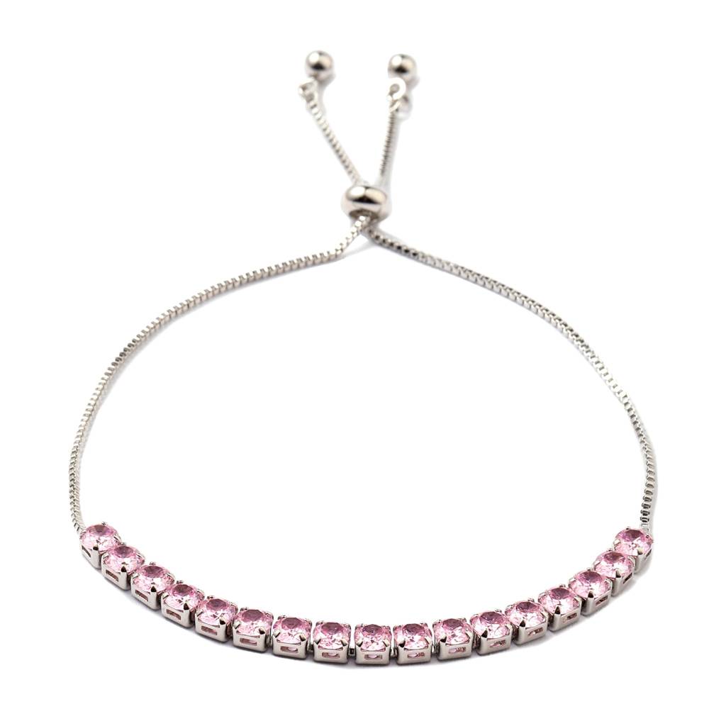 Aeri Pink Tennis Bracelet : BS13828-S-PNK