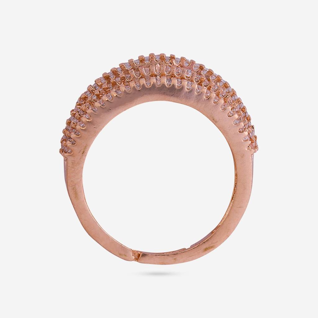 White Rose Gold Plated - Casual Wear Zircon Finger Ring - 466374 : 466374