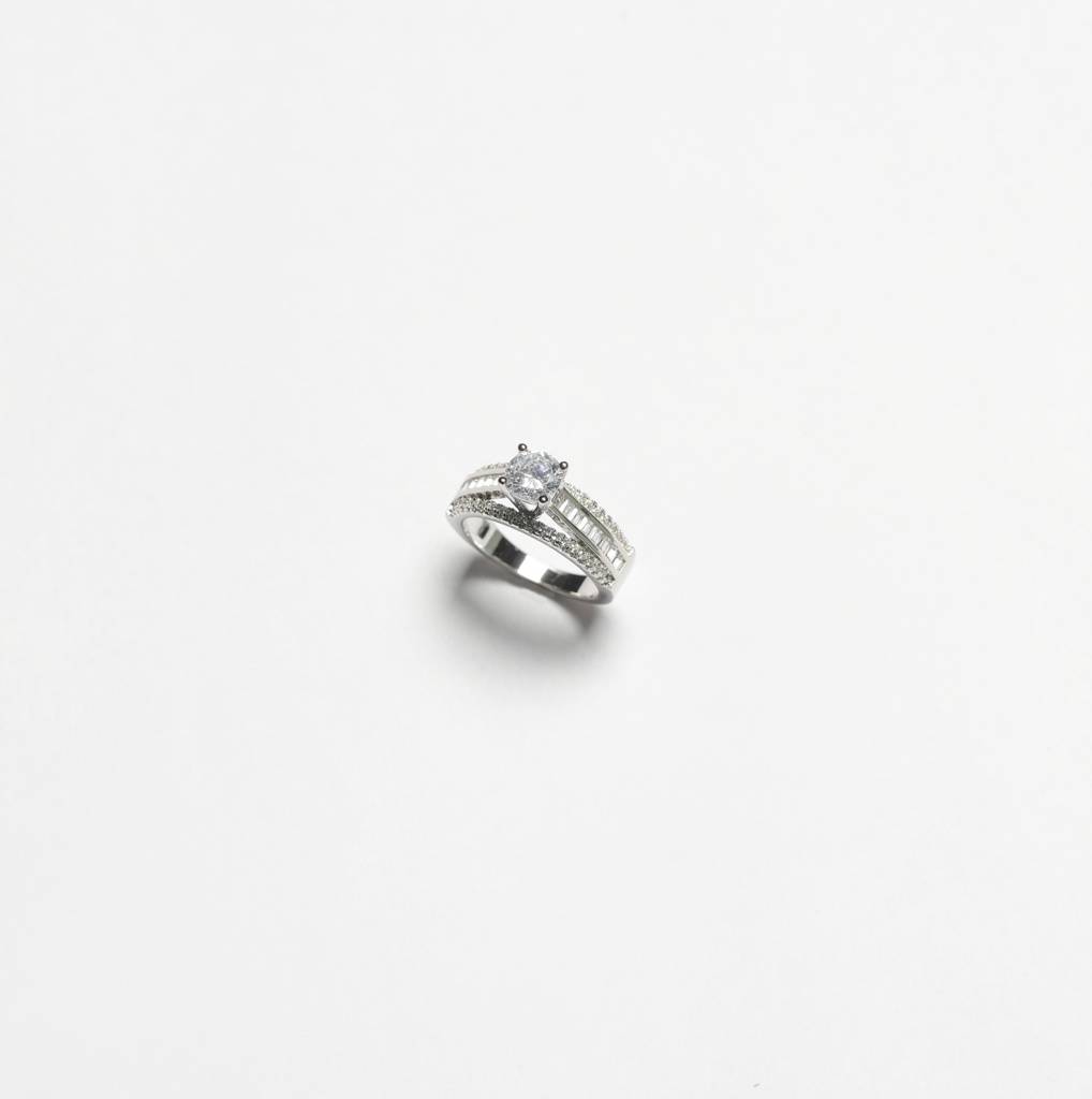 Queens Triband 1 Carat Solitaire Wedding Ring On Pure 925 Silver : TR31132_2