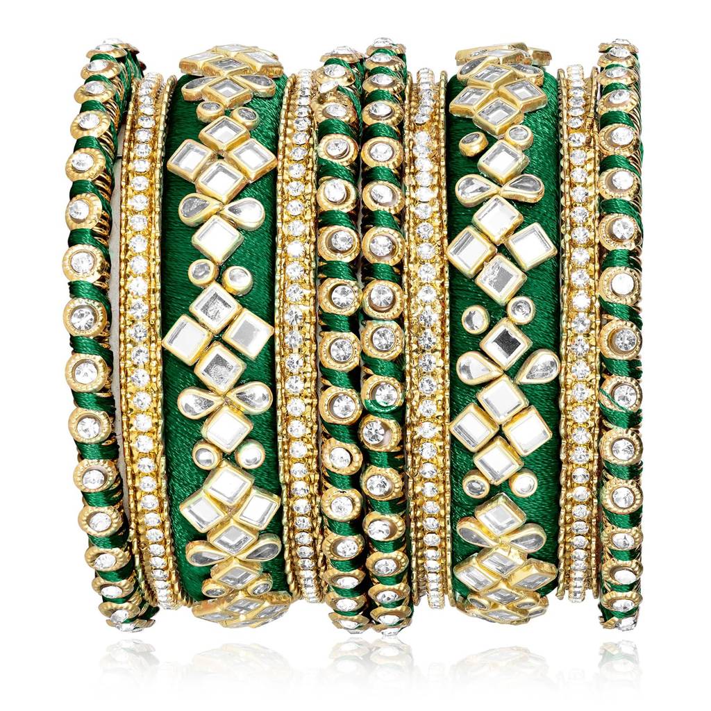 Studded Traditional Chuda Bangle Set For Women : PF51B105DGW