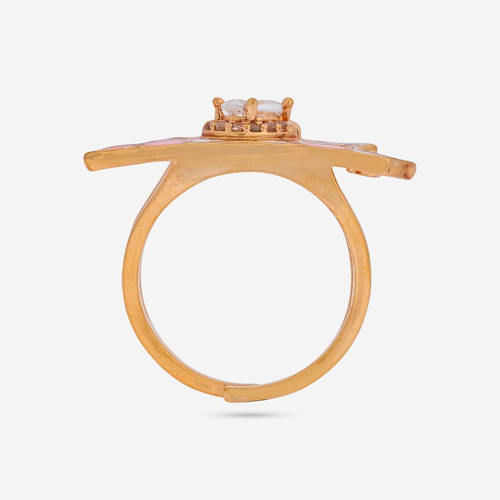 Plated Party Wear Zircon Finger Ring - 448618 : 448619