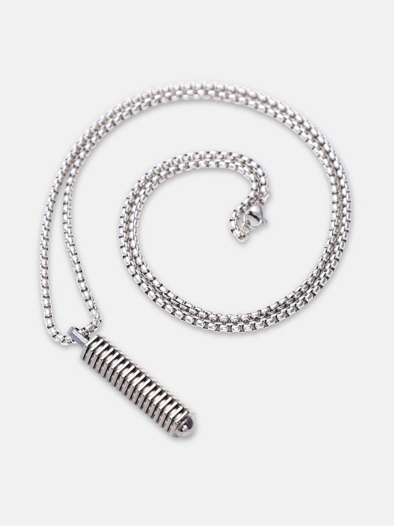 Men'S The Spiral Pendant Necklace - Metallic Silver : FAPD1144