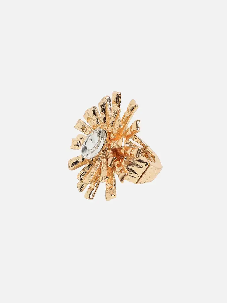 Bidisha-Women'S Crystal Bud Flower Statement Ring : SOHIRG8574