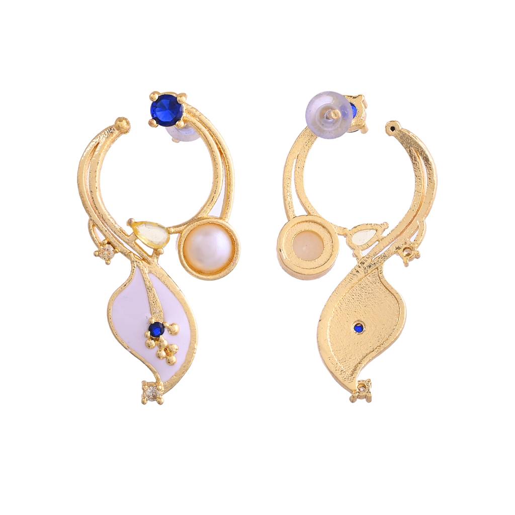 Flower Fantasy Pure Elegance Pearl Petal Earrings : 8905124528800