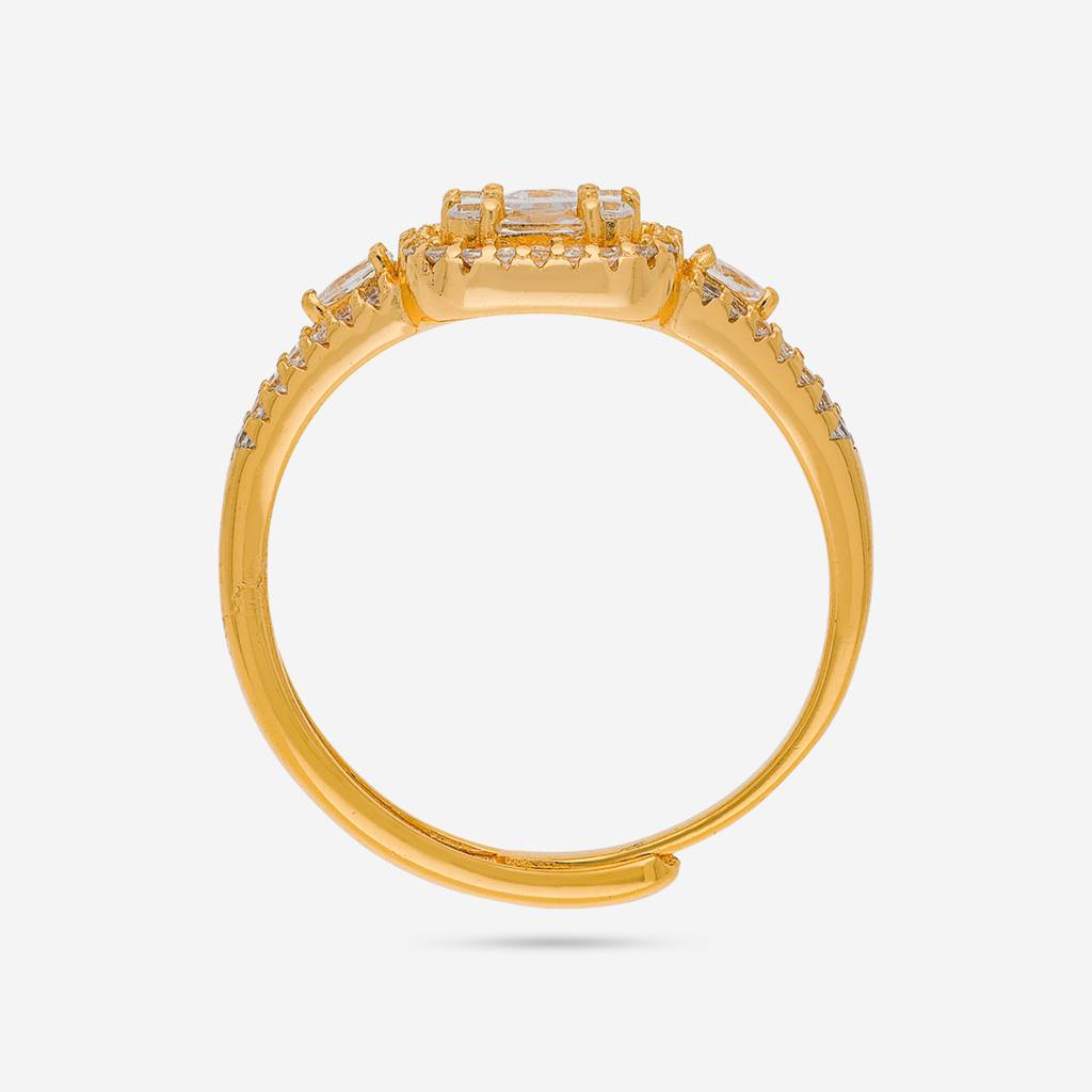 White - Plated Office Wear Silver Finger Ring - 453179 : 453179