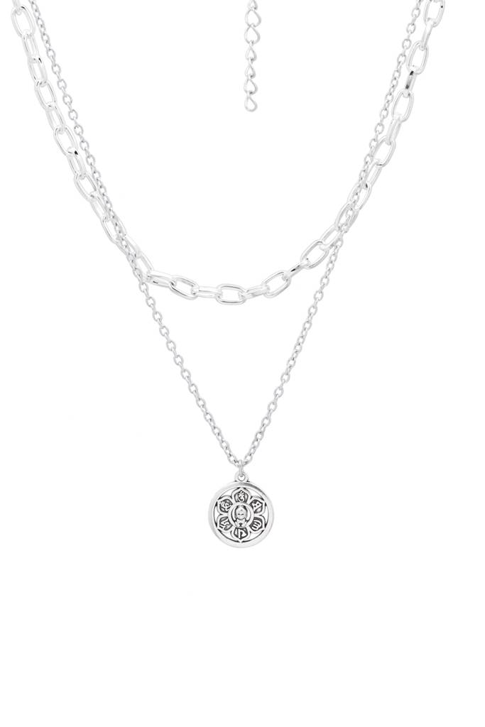 Anti-Tarnish 22Kt Gold-Plated Chakra Stackable Necklace : SN10011