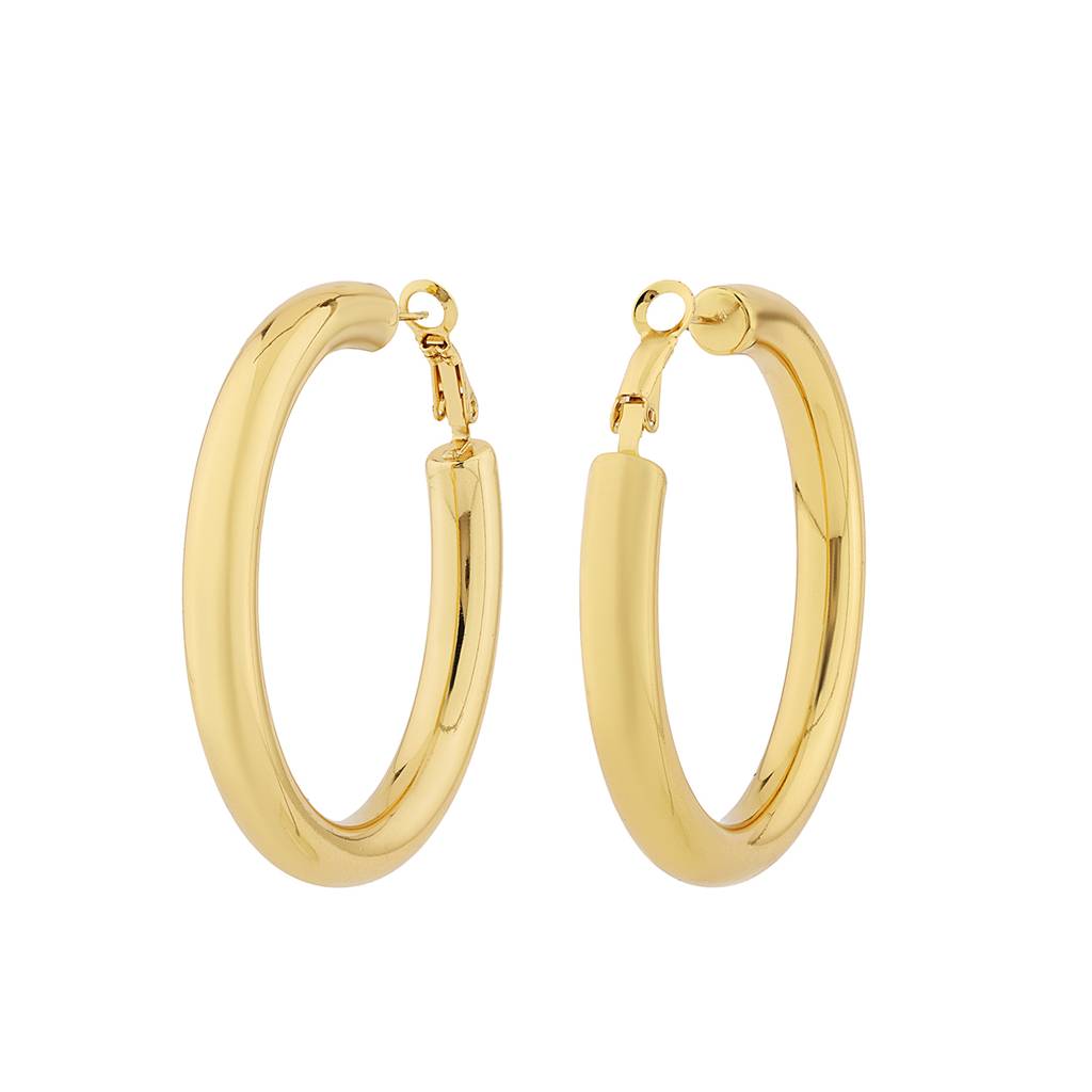 Korean Bling Neo Classic Hoops Earrings : 8905124568233