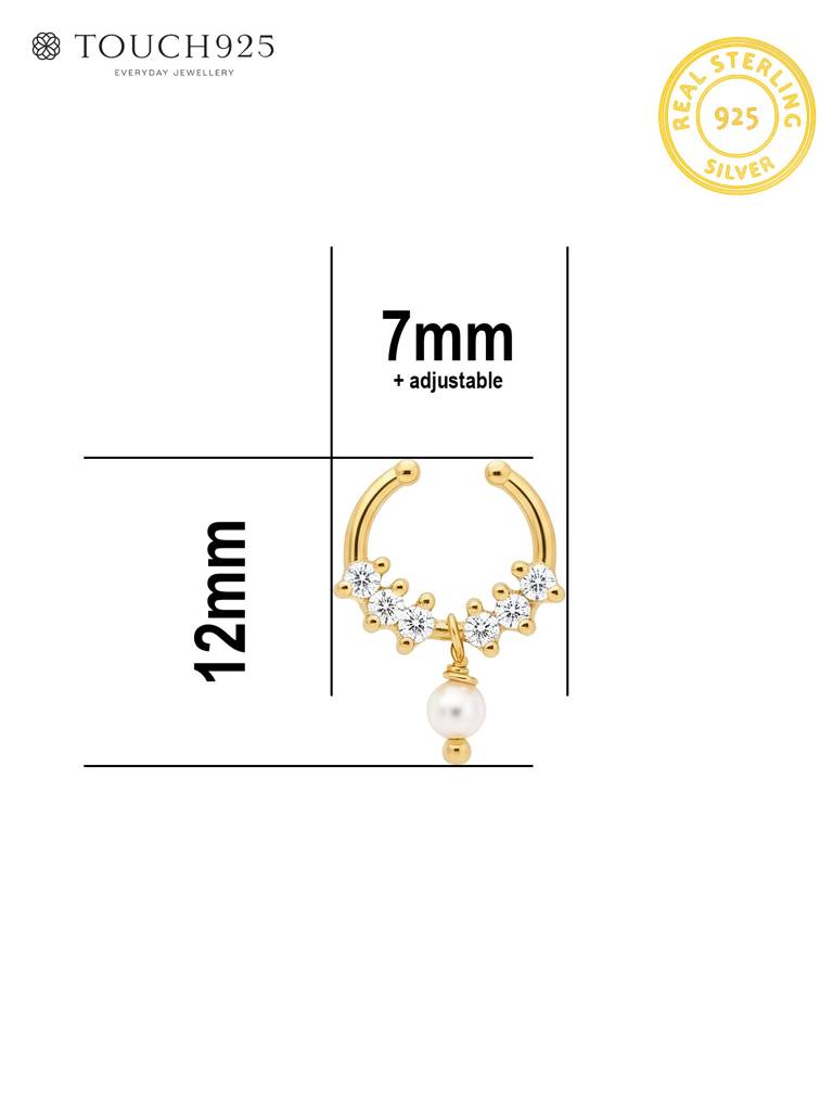 Pearl Drop Septum Nose Ring : EQNP4060