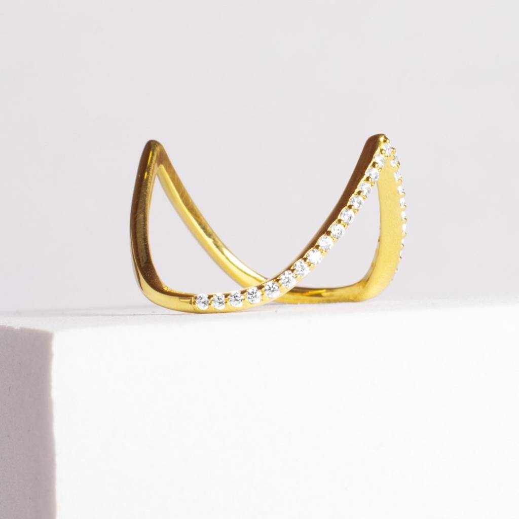 18K Gold Vermeil |Synergy Vanki Ring| Pure 925 Sterling Silver With The Thickest Gold Layer : TSRI-SYN-17-18G-11028