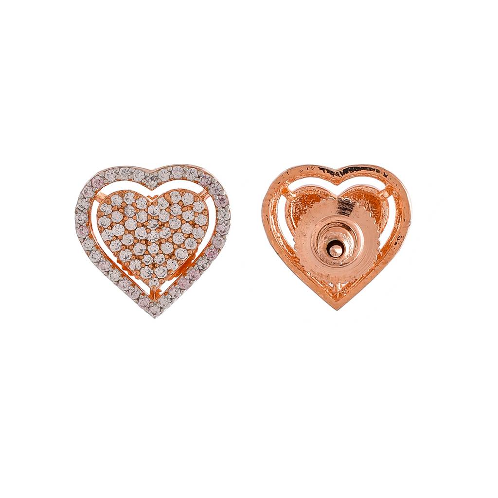 Sparkling Elegance Hearts Cz Stud Earrings : 8905124499117