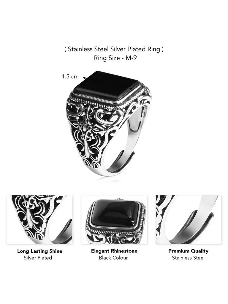 Combo Set Of Black Tungsten Grooved Centre Polished Wedding Band Ring For Men : PX9R86-PX9R54-10