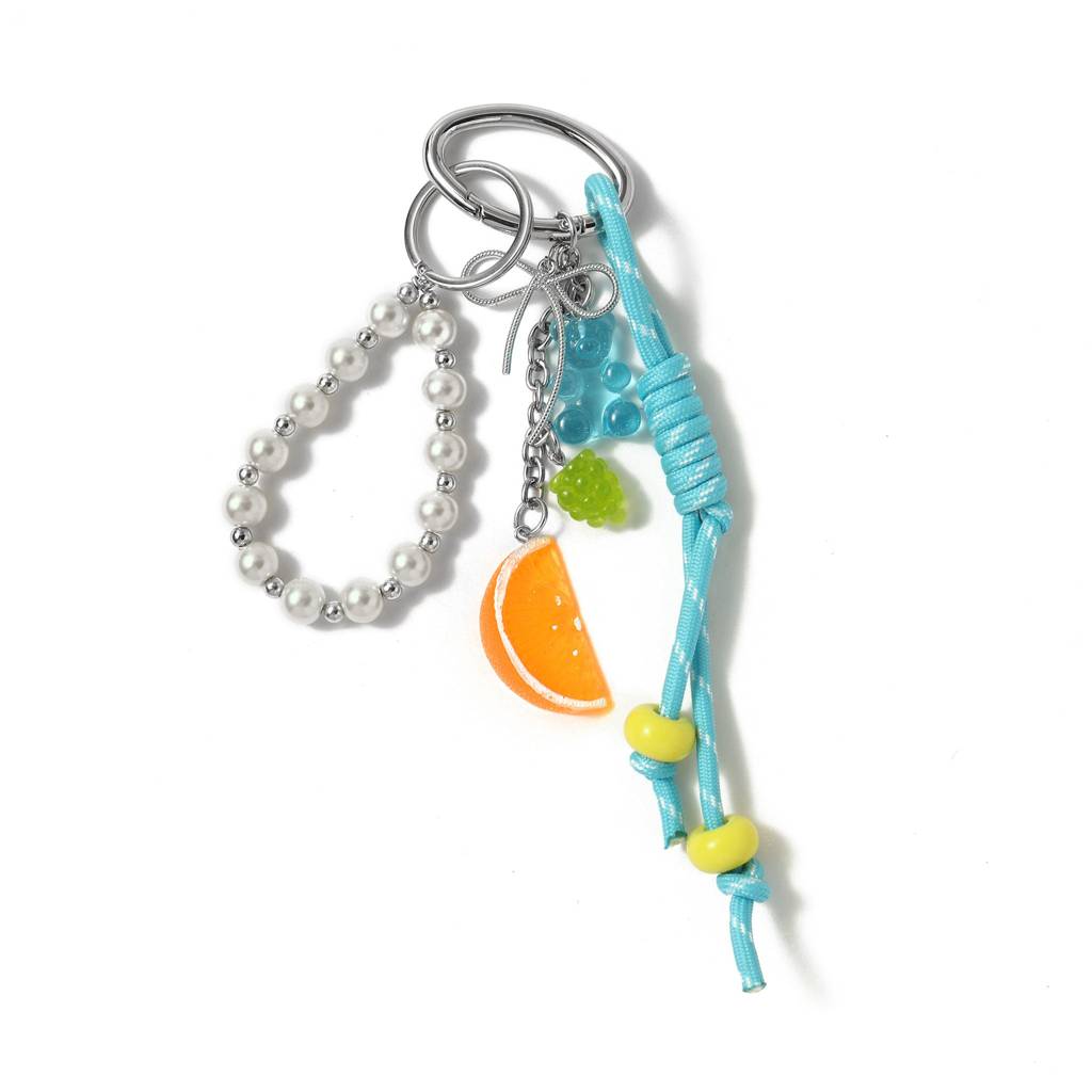 Tropical Fruit Slices & Beads Bag Charm : C-BG-0014-BU