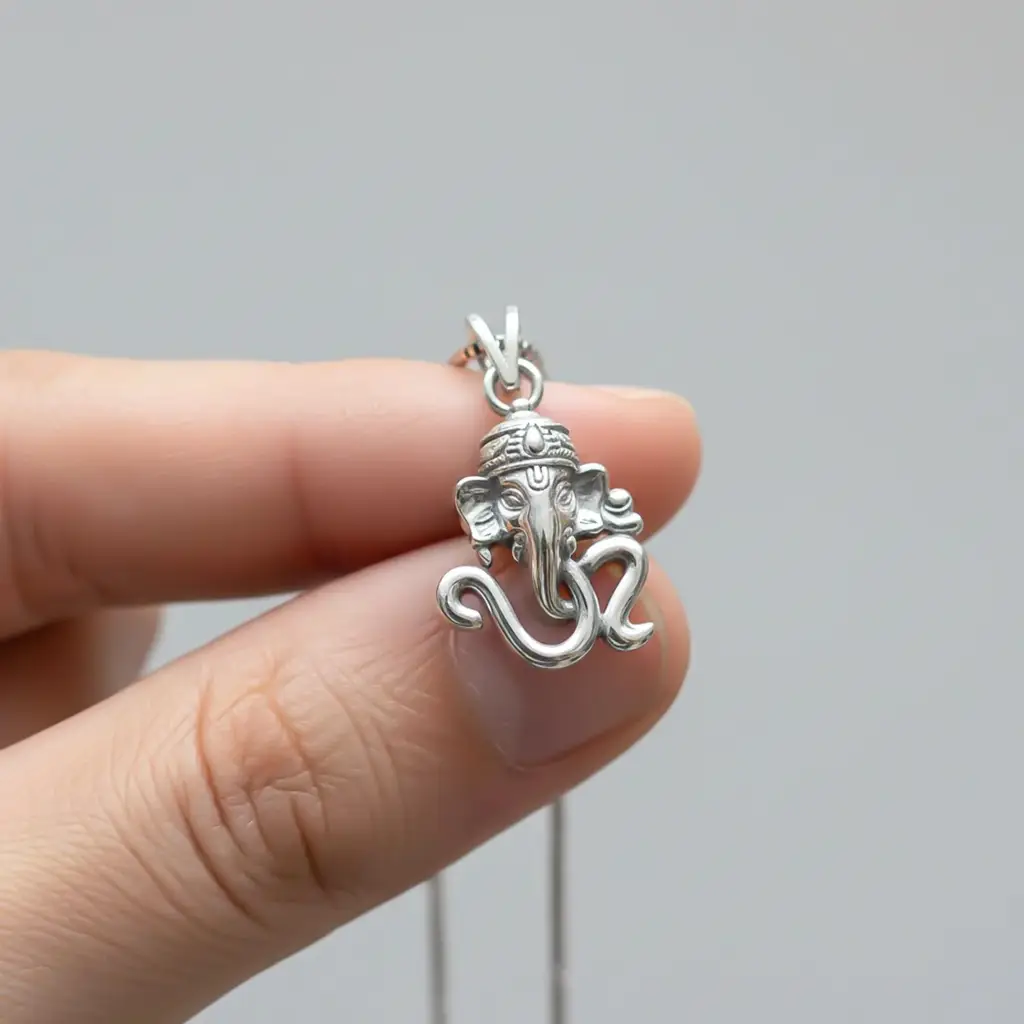 Eternz Certified Jewellery - ZALKARI Silver Om Ganesha God Pendant