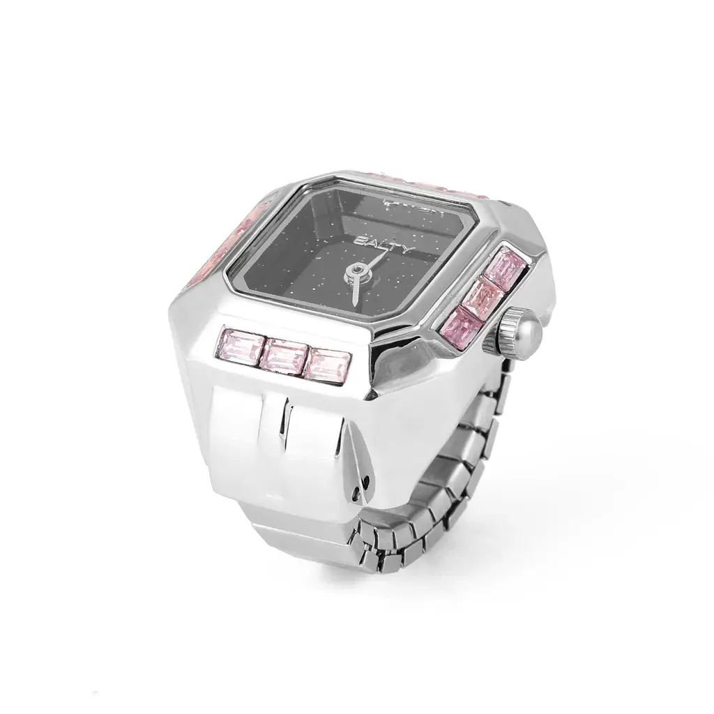 Aarav Prism Studded Octagon Watch Ring - Blue For Men : WTR-S-0044-S-BU-ALPHA-1