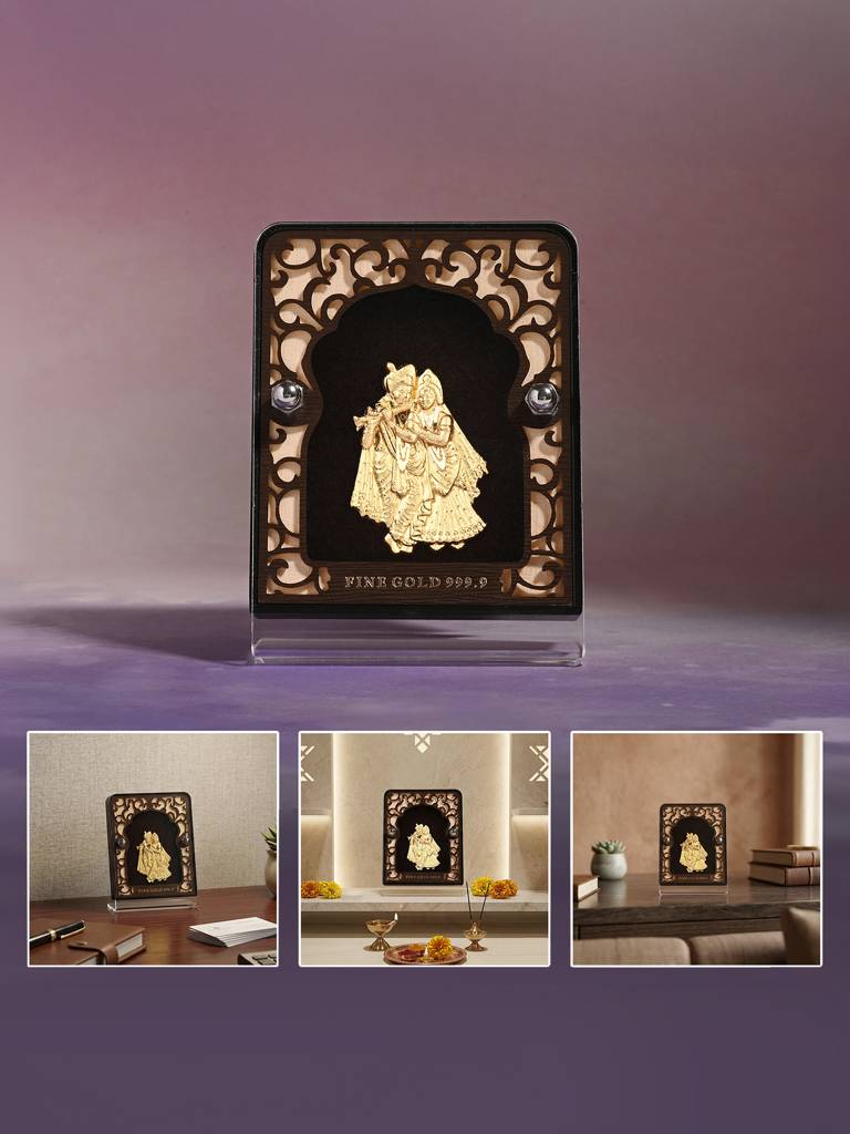 Radha Krishna 24K Gold Foil Frame : EBGFT377