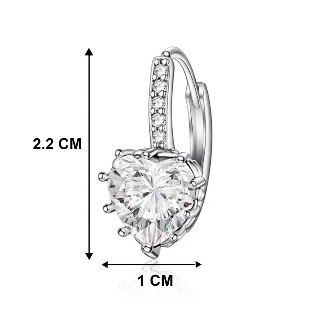 Peora Cubic Zirconia Studded Silver Plated Hoop Earrings Stylish Fancy Jewellery For Women & Girls : PX8E29S