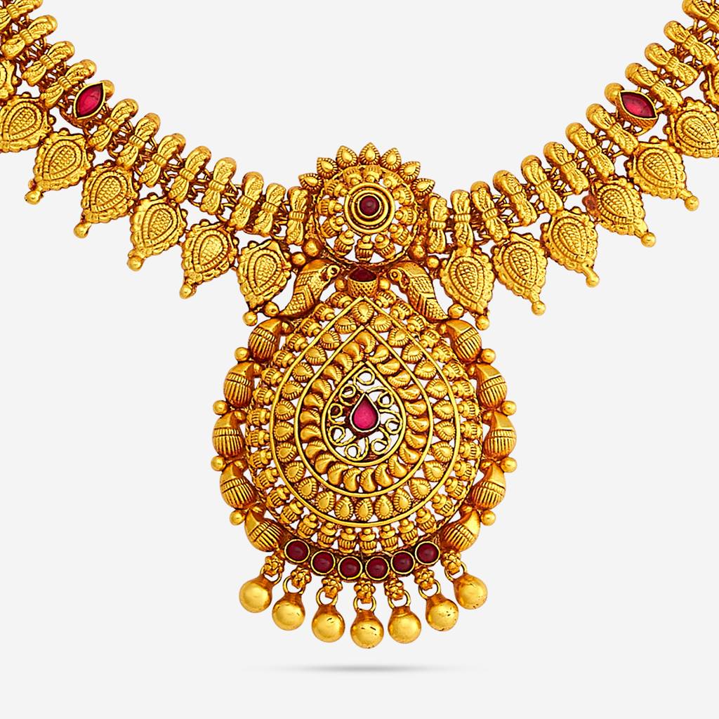 Ruby Gold - Plated Bridesmaid Temple Necklace - 442512 : 442512