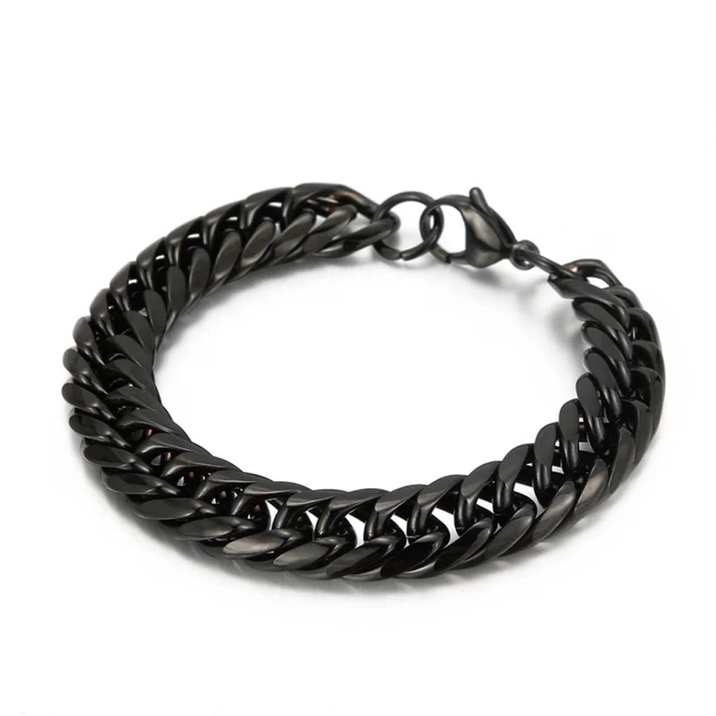 Black Stainless Steel Metal Bracelet Stylish Openable Fancy Design Stylish Jewellery Gift For Men Boys : PX5SB80B