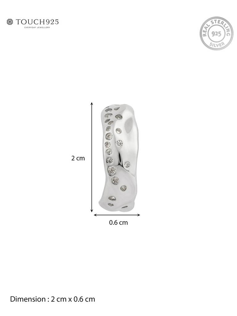 Pure 925 Silver Liquid Wave Ear Cuffs : JPER2791