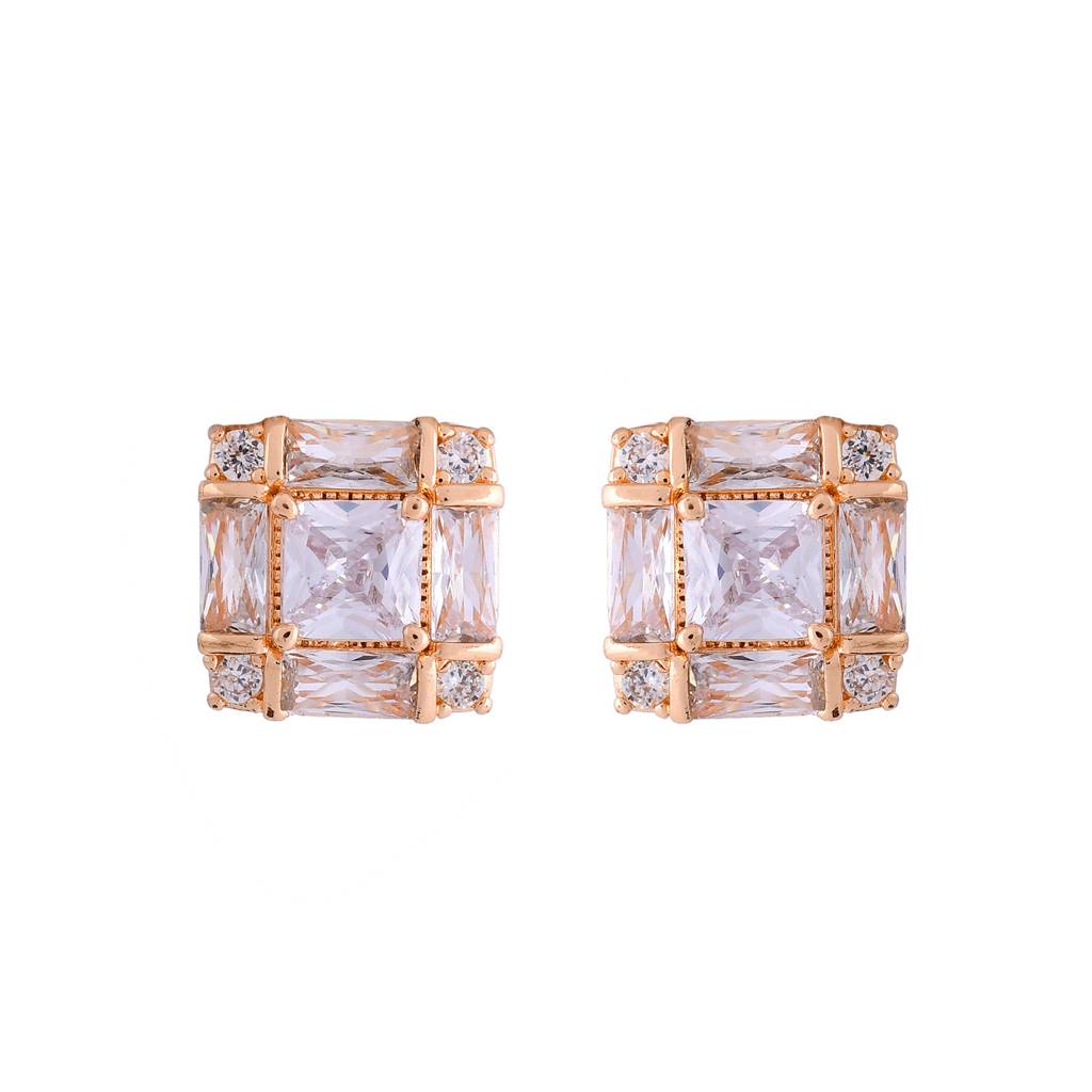 Sparkling Elegance Crystal Charm Stud Earrings : 8905124552829