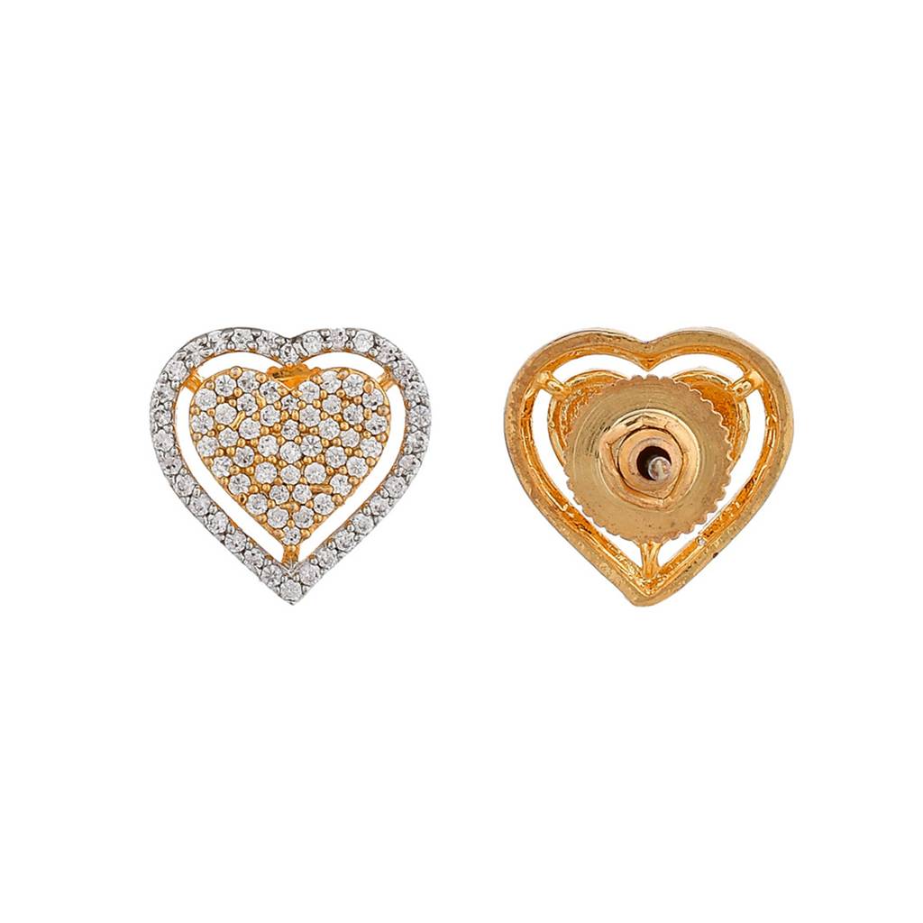 Sparkling Elegance Heart Shaped Cz Studded Earrings : 8905124499100