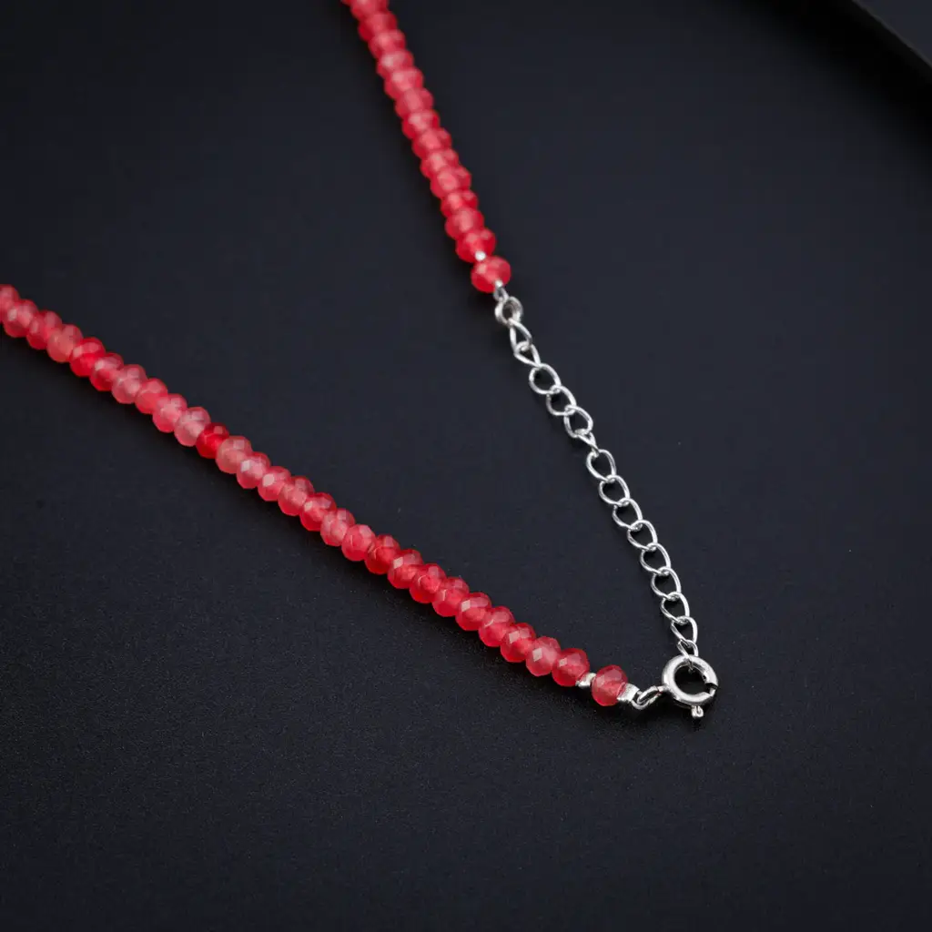 Pink Sapphire Silver Necklace : 71243927