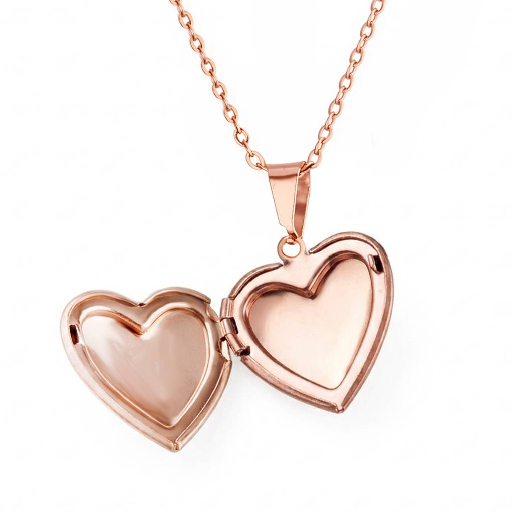 Fancy Heart Shape Openable Pendant Chain Necklace For Women & Girls | Rose Gold Plated | Stylish Design Jewellery |  : PX9P96C