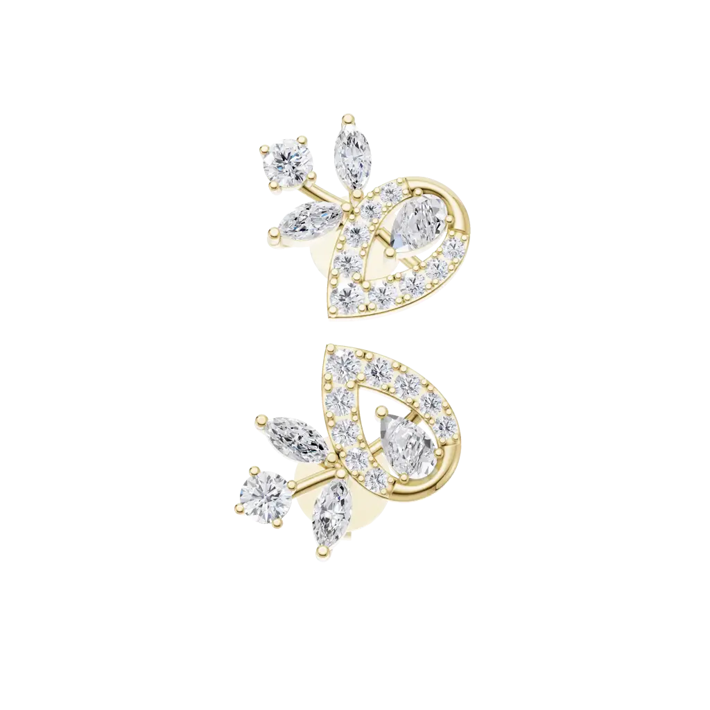 Cascade Petal Diamond Earrings : 925YellowZNE51F0