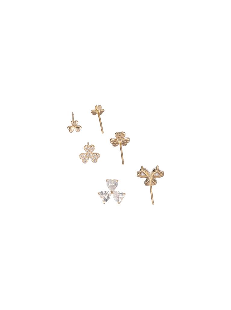 Mini Floral Studs (Set Of 3)- Gold : Z-ZS-ER-306