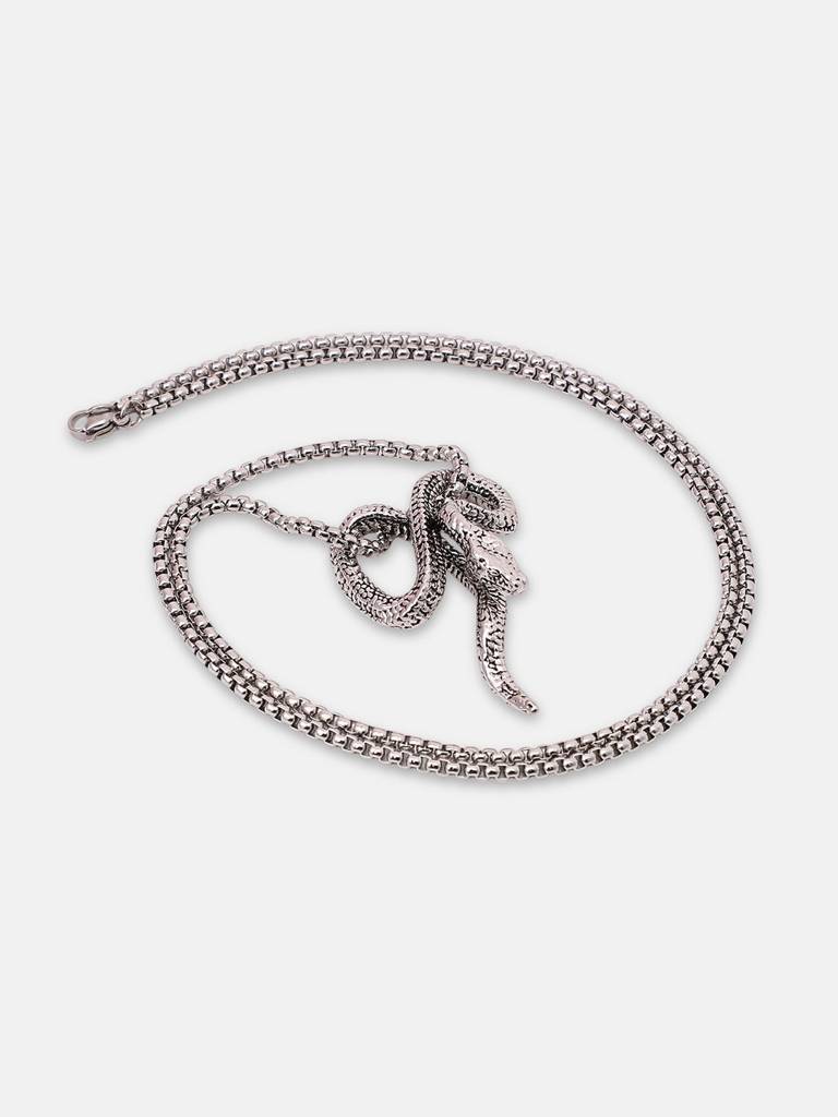 Men'S The Serpent Pendant Necklace - Metallic Silver : FAPD1159