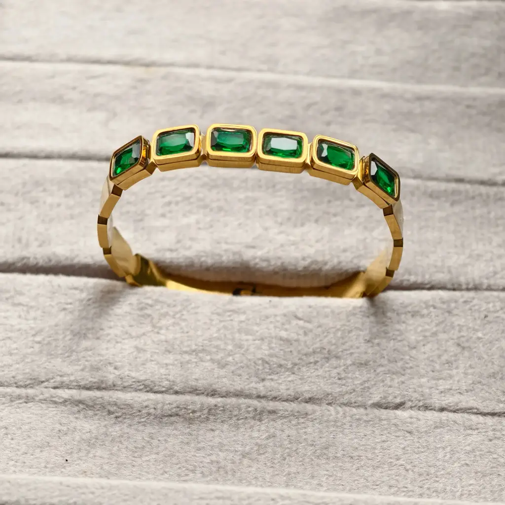 Emerald Retro Geometry Bracelet : PST099