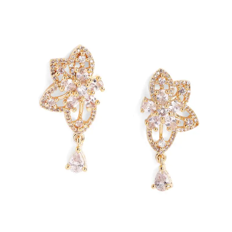 Cz Floral Statement Necklace Set | Grand Festive & Cocktail Jewellery : AD-937-IGWE-NKER