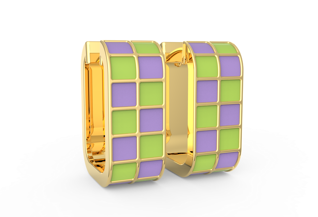 Twirl Pop Two Way Enamel Hoops : E-925YellowZNE227F0
