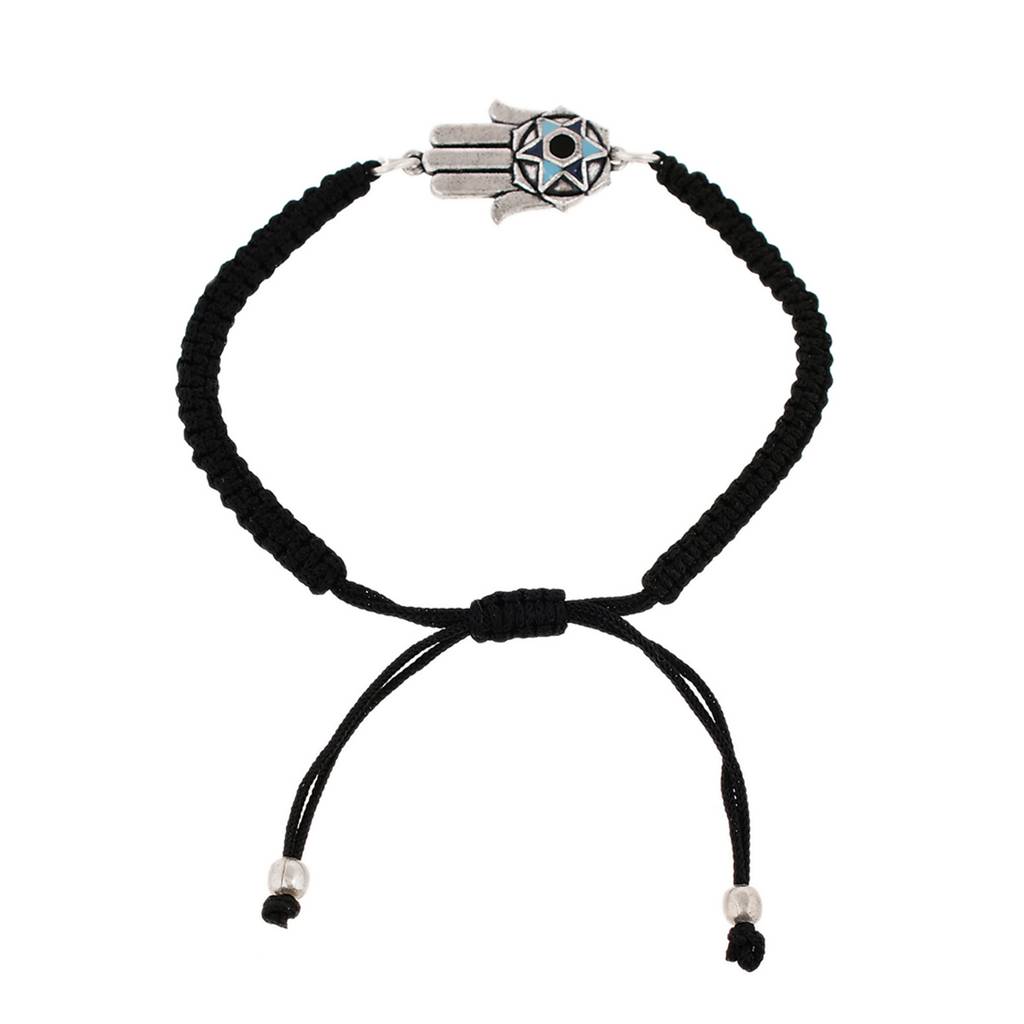 Evil Eye Black Hamsa Design Bracelet : 8905124479423