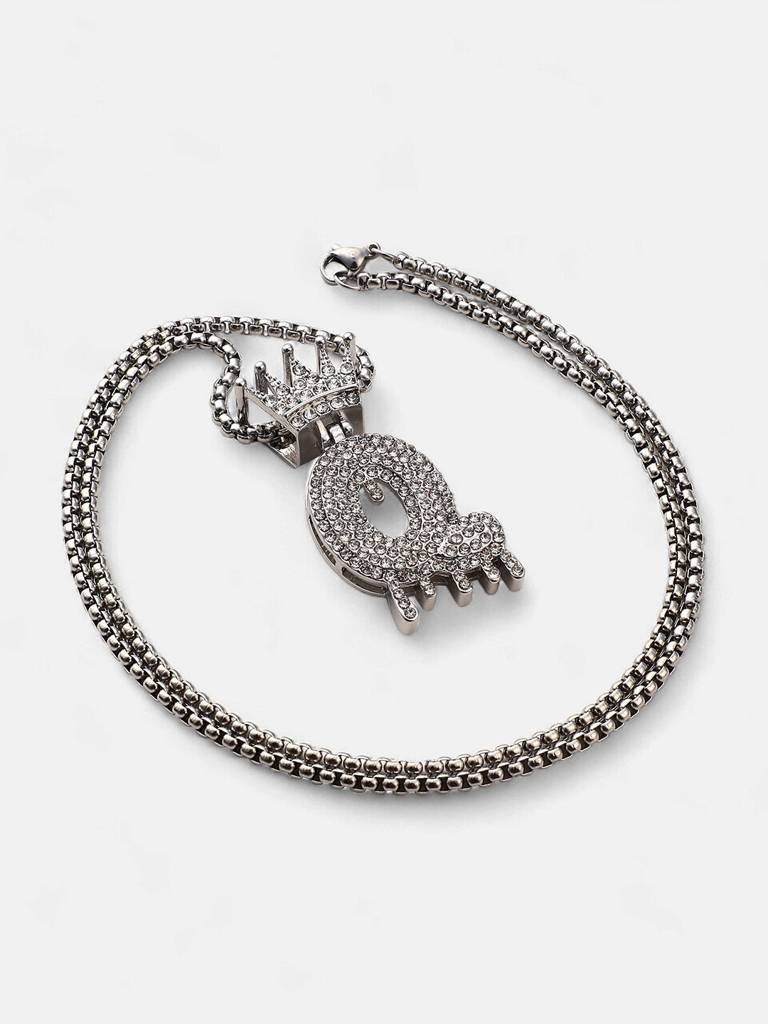Men'S The Drip Alphabet Pendant Necklace - Metallic Silver : FANC1096-Q