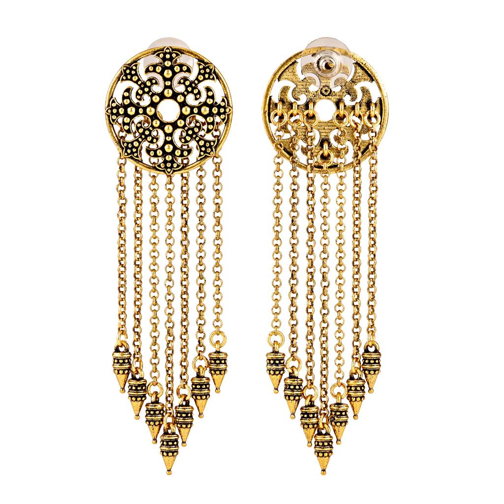 Fringes Perfect Beaded Fringe Earrings : 8905124564297