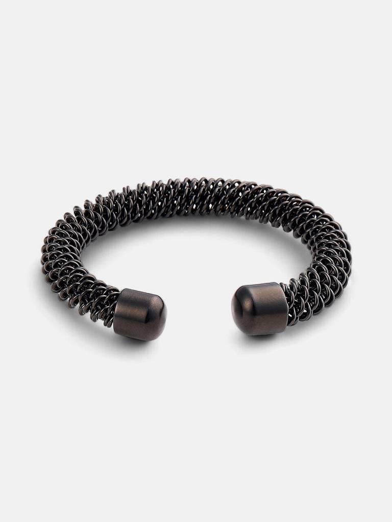 Men'S The Spiral Cuff Bracelet - Onyx Black : FABR1121