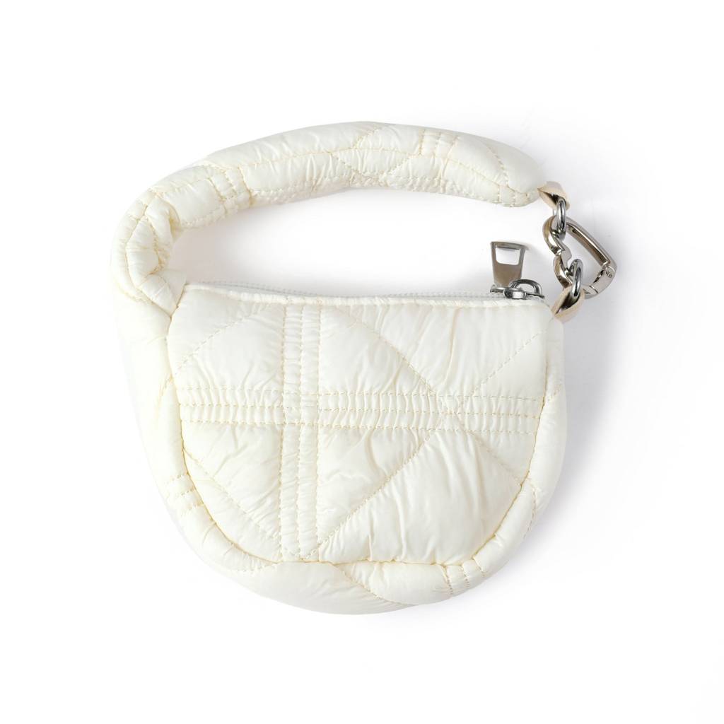 Mini Quilted Puff Bag Charm : C-BG-0091-WH