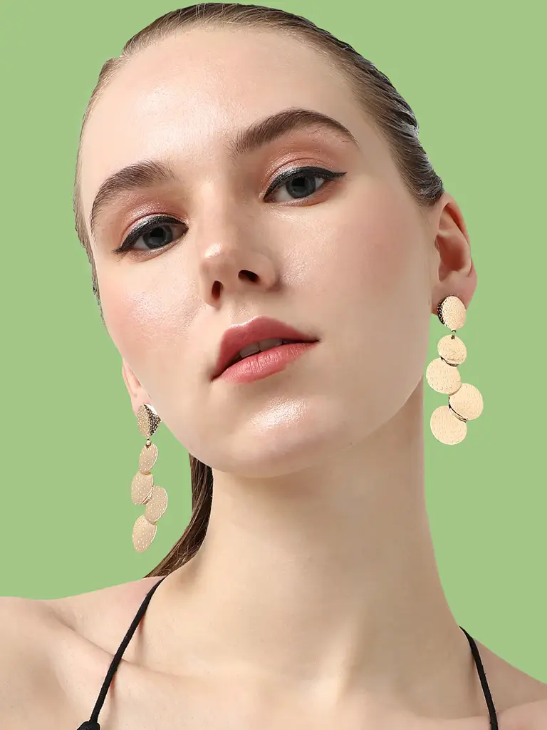 Yannick-Silver Plated Designer Drop Earrings : SOHEAR4079