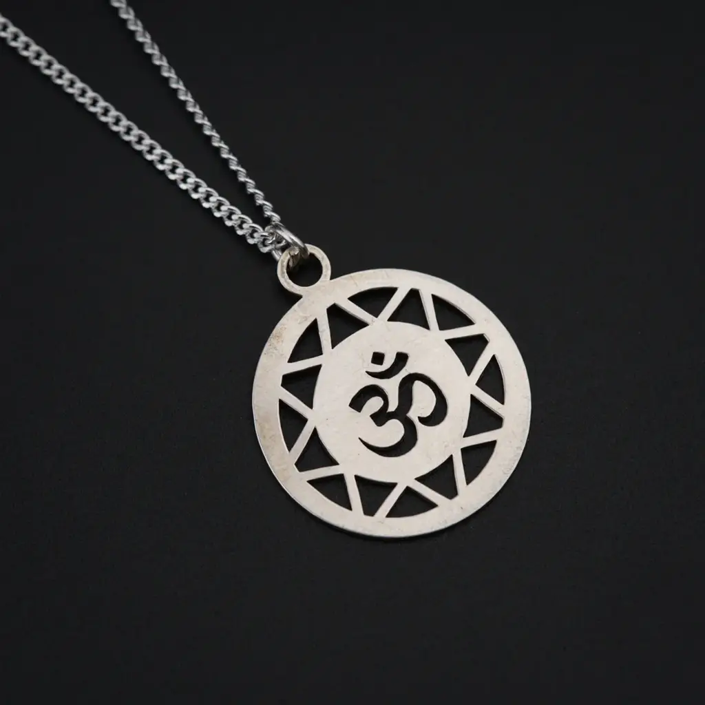 Om Pendant Silver Chain For Men : 55485847