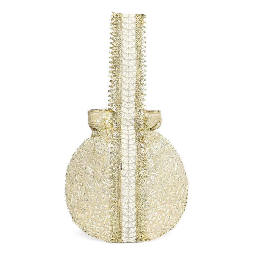 Potli Bags For Women Evening Bag Clutch Ethnic Bride Purse With Drawstring(P93Br) : P93CRM