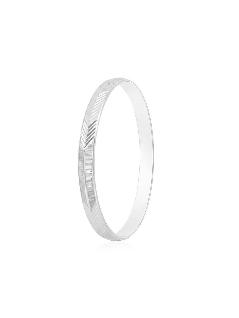 Carved Silver Kada Bangle : CXGB257