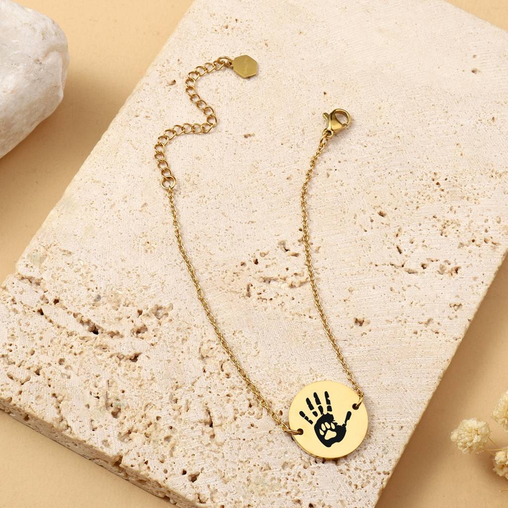 Minimal Round  Personalised Golden Bracelet : BS14209-G