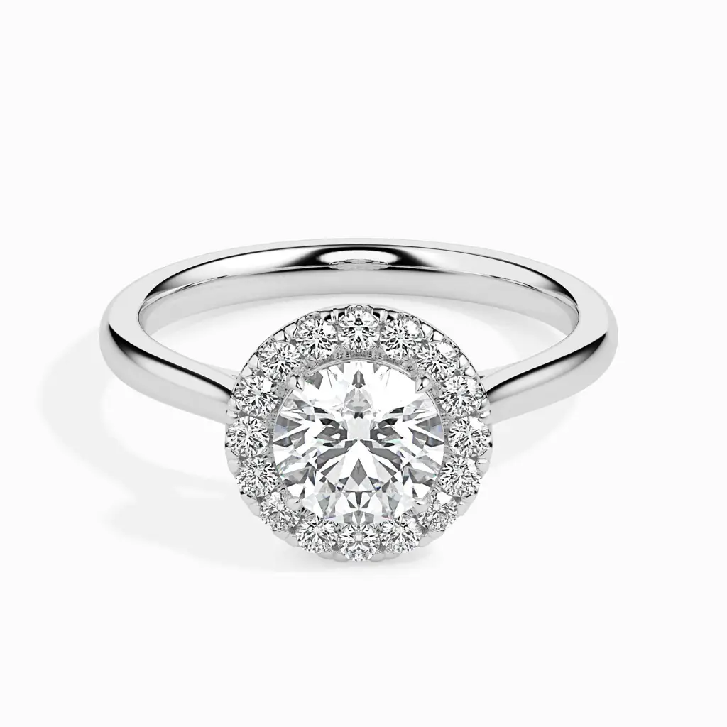 1 Carat Classic Solitaire Ring With Halo : 09kYellowZNR126F10