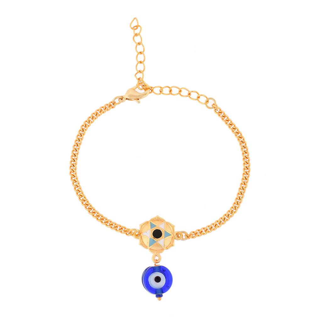 Evil Eye Gold Plated Women Anklets With Motif Design : 8905124479683