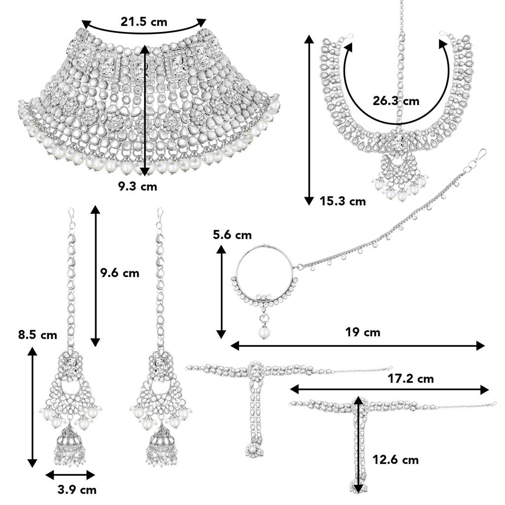 Jodha Akbar Style Choker Necklace Bridal Jewellery Set Gift For Women : PF36BRC02RW