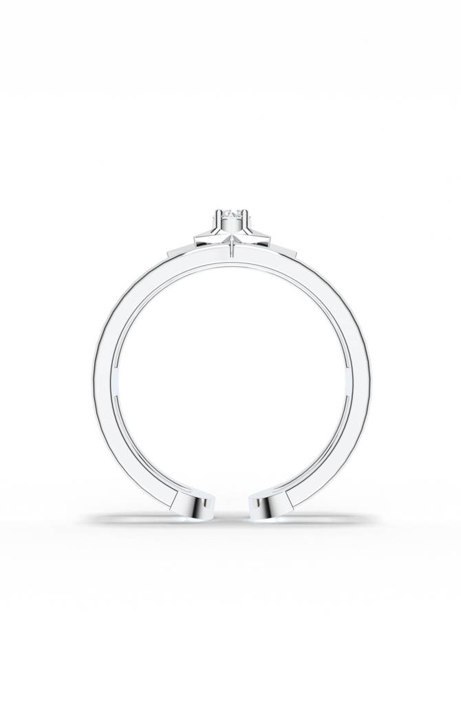 North Star Moissanite Adjustable Ring In 925 Sterling Silver : SILLUXR003_S