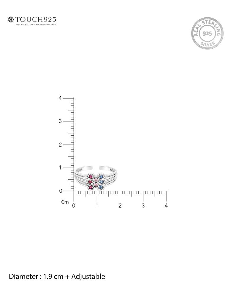 Geometric Cz Toe Ring : CJTR2183